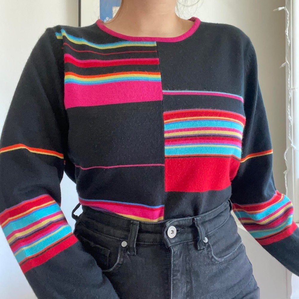 Colorful striped sweater top